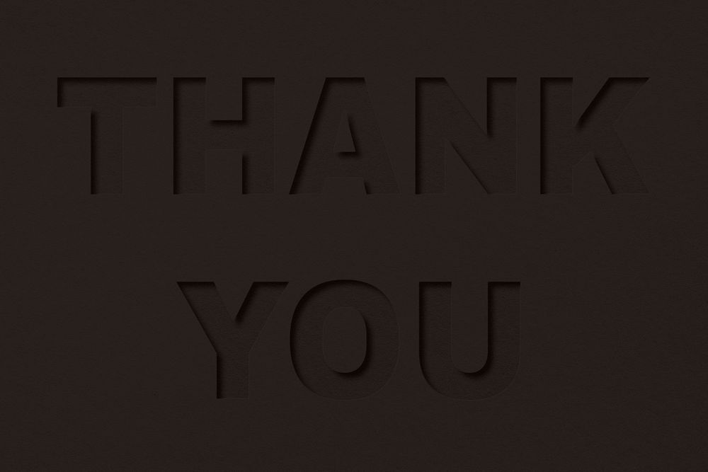 Thank you text cut-out font typography