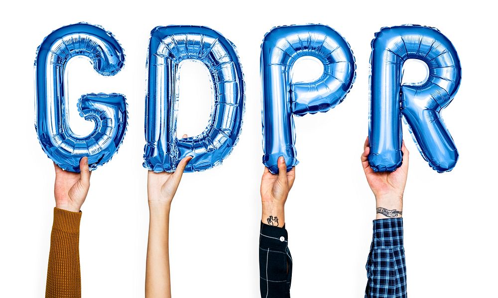 Blue balloon letters forming the word GDPR