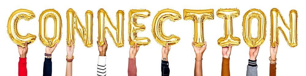 Hands holding balloons spelling Connection | Free Photo - rawpixel