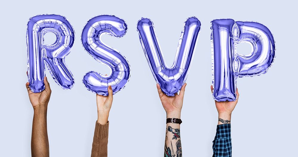 Hands holding RSVP word in balloon | Premium Photo - rawpixel