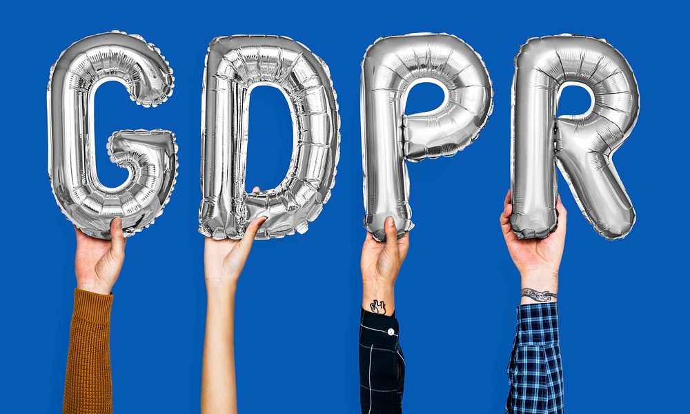 Gray balloon letters forming the word GDPR