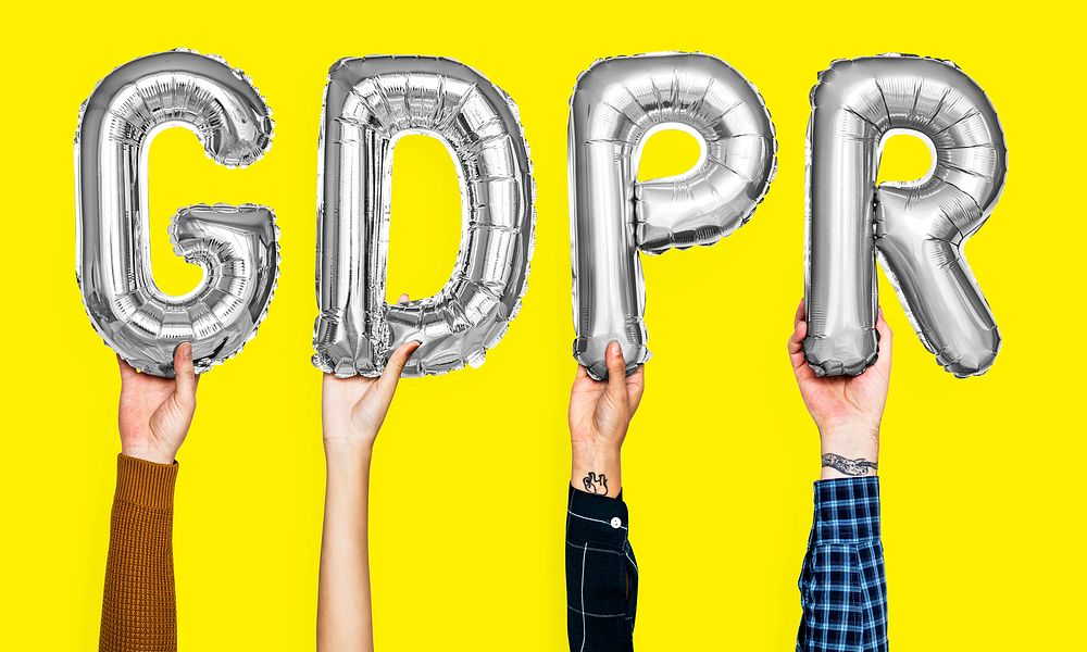Gray balloon letters forming the word GDPR