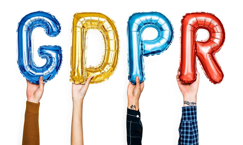 Colorful balloon letters forming the word GDPR