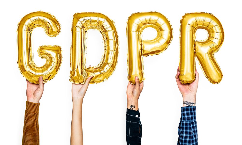 Golden balloon letters forming the word GDPR