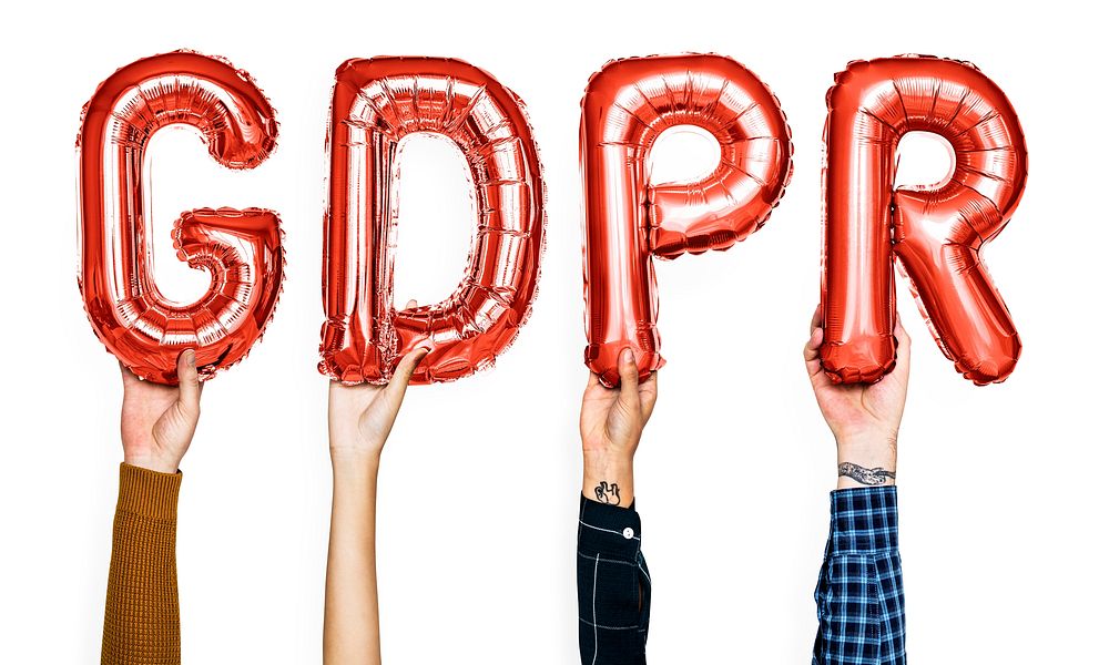 Red balloon letters forming the word GDPR