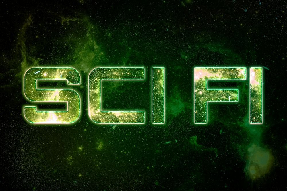 SCI FI word galaxy effect typography text