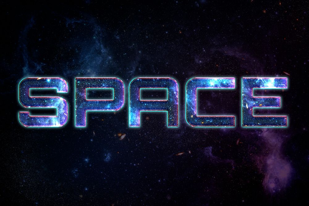 SPACE word typography text on galaxy background