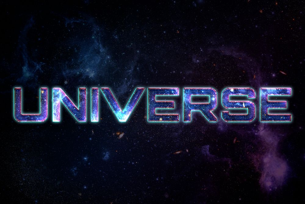 UNIVERSE word typography text on stellar background