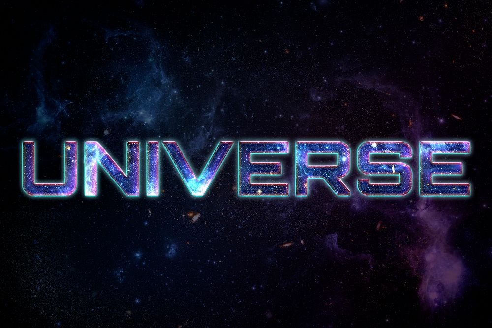 UNIVERSE word typography text on stellar Free Photo rawpixel