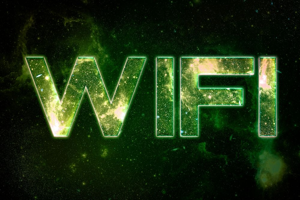 WIFI word galaxy effect typography text