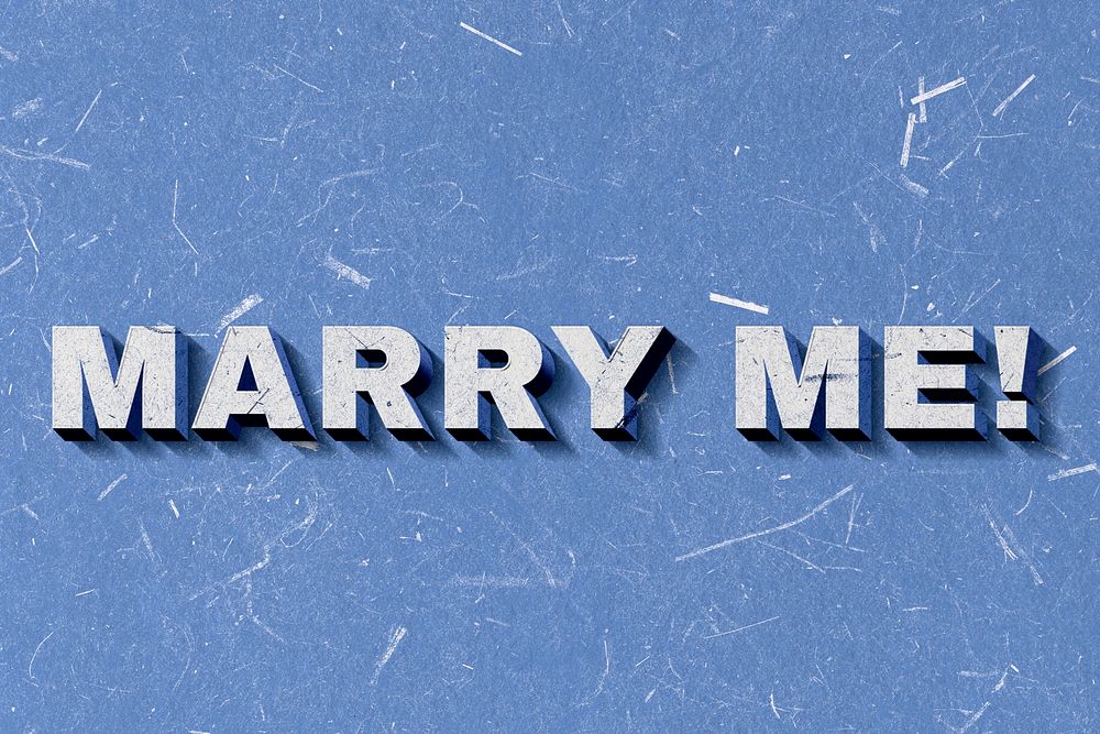 3D Marry Me! blue quote paper font typography wallpaper