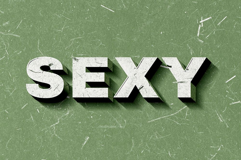 3D Sexy green word typography wallpaper