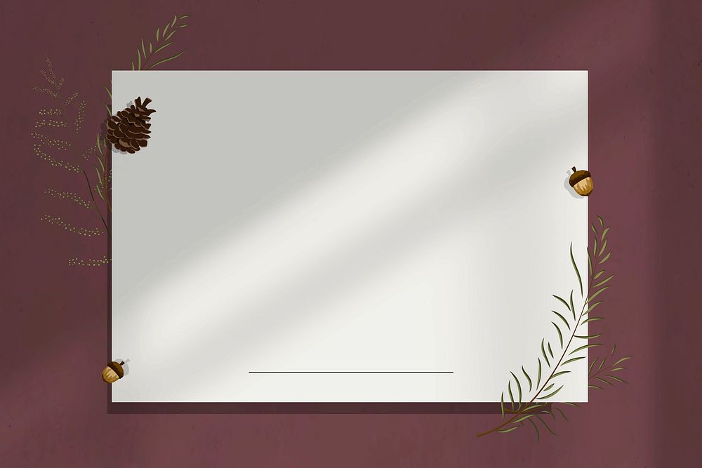 Wall shadow blank paper frame with acorn decoration
