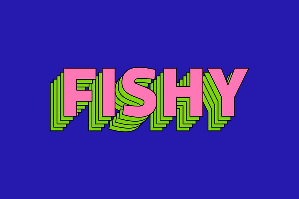 Fishy text retro layered typography