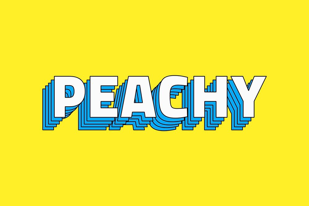 Peachy text retro layered typography