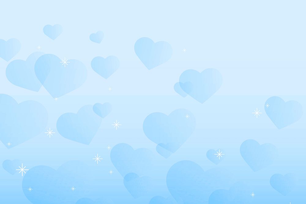 Cute heart blue background copy space