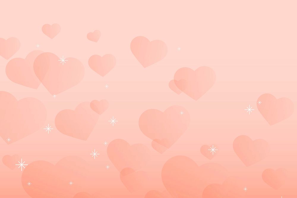 Lovely orange background with hearts design space