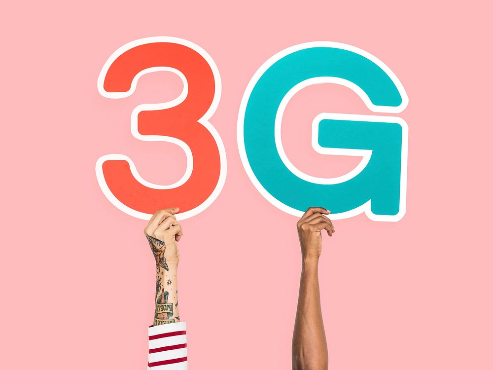 Hands holding up colorful letters forming the abbreviation 3G