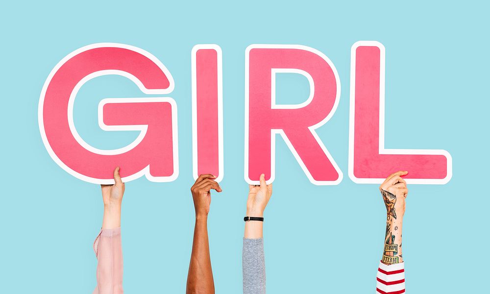 Hands Holding The Word Girl Free Photo Rawpixel