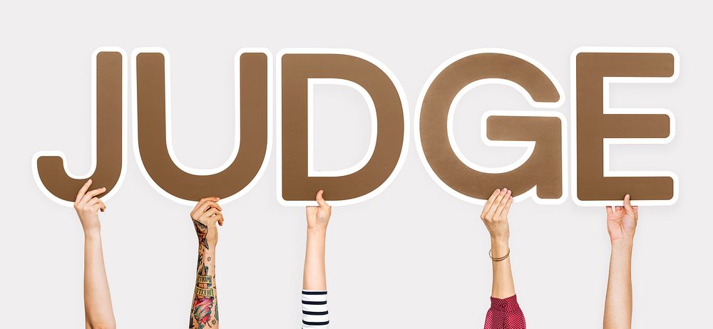 Brown letters forming the word judge