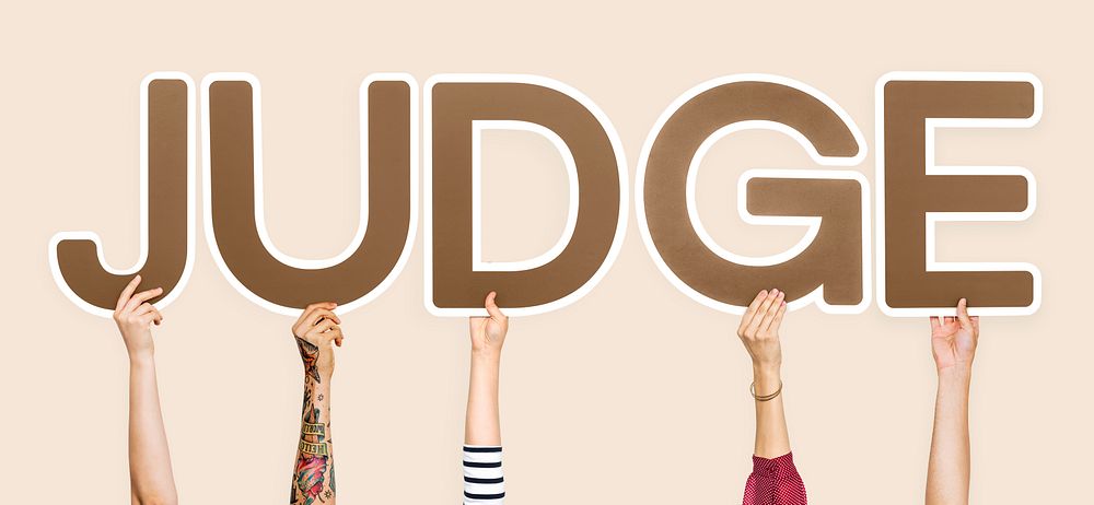 Brown letters forming the word judge