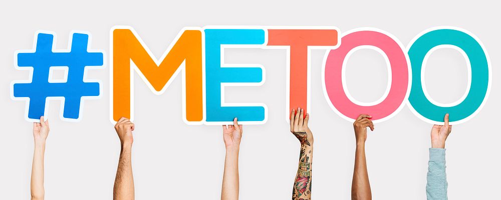 Colorful letters forming the word #metoo