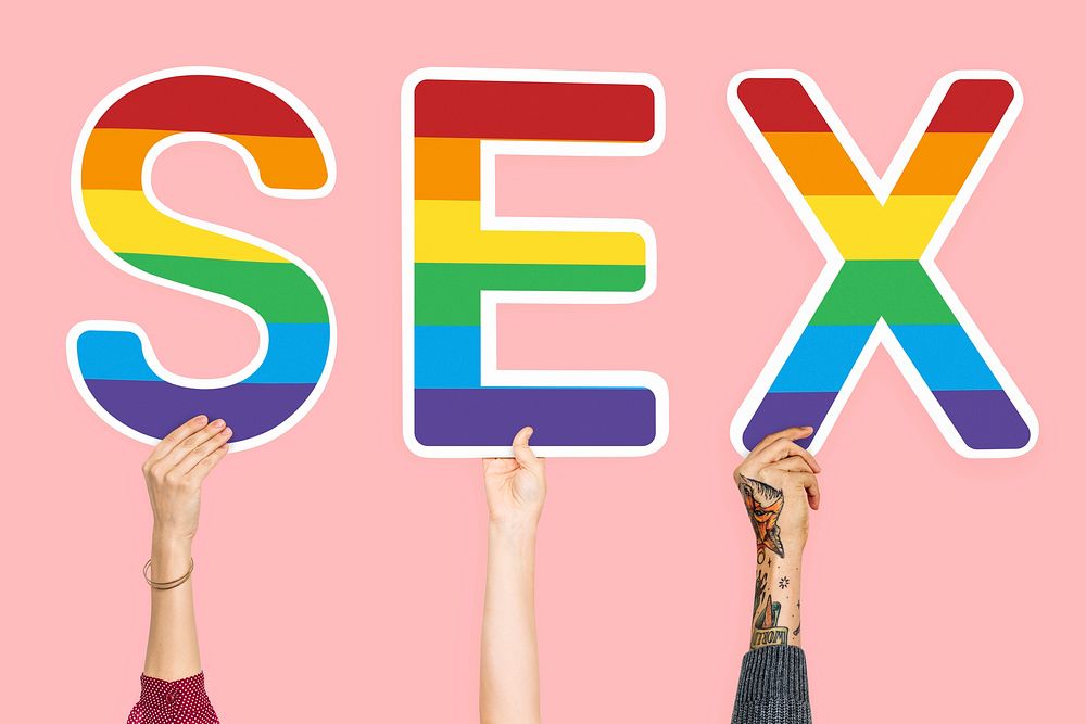 Hands holding the word Sex
