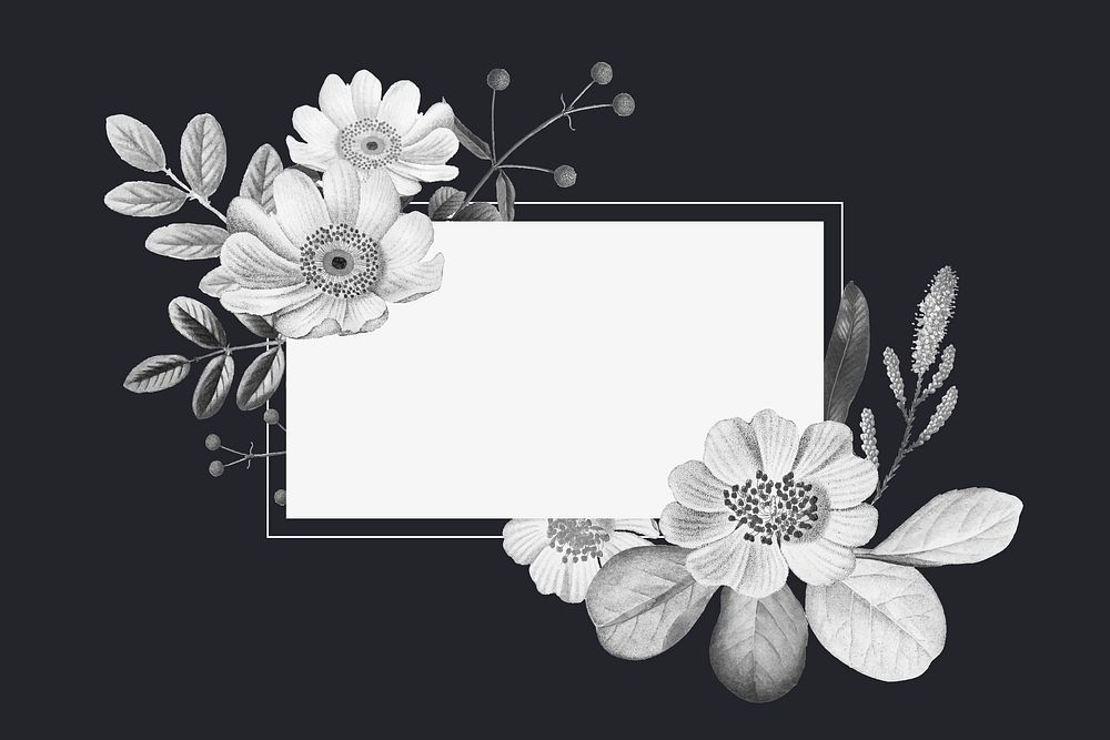 Blank frame psd on summer floral pattern