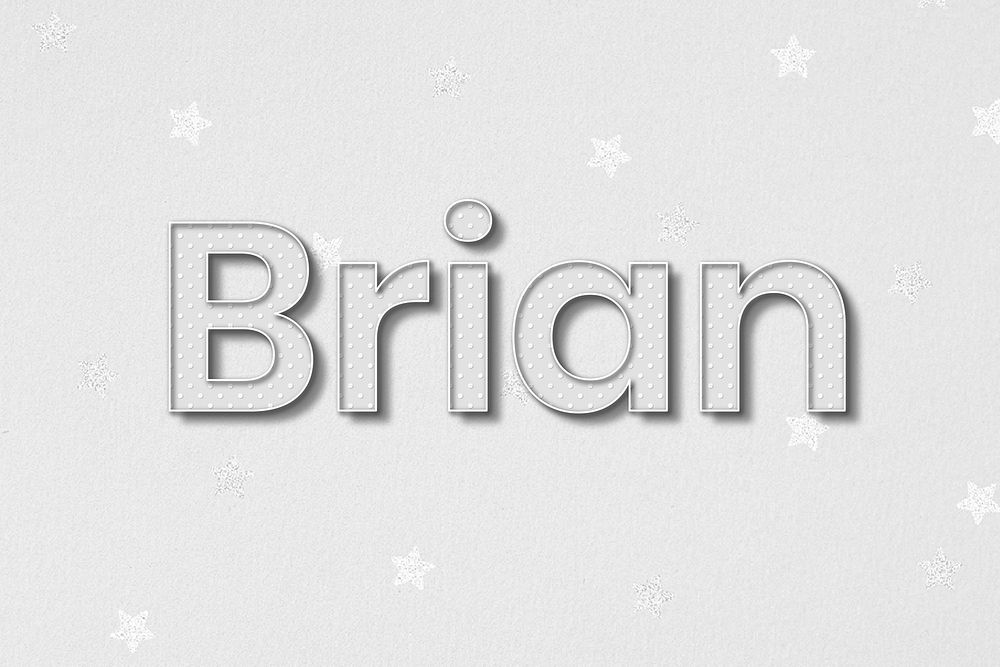 Brian male name lettering typography