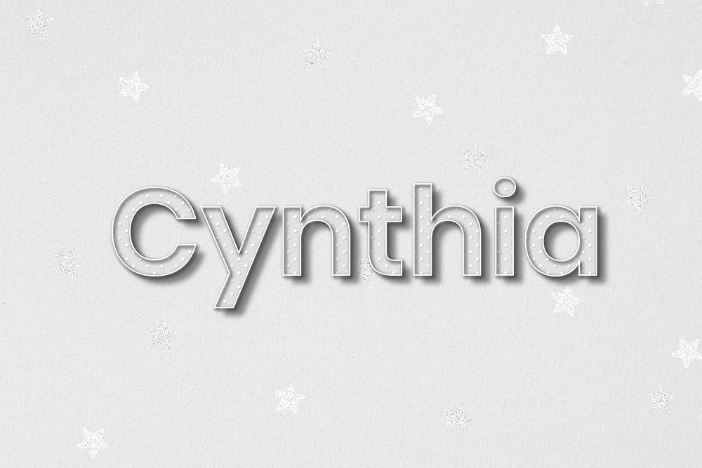 Cynthia female name lettering typography