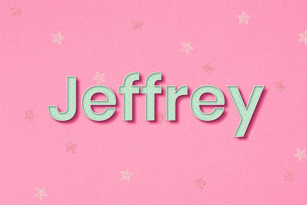 Jeffrey polka dot typography word