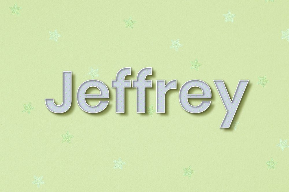 Polka dot Jeffrey name typography