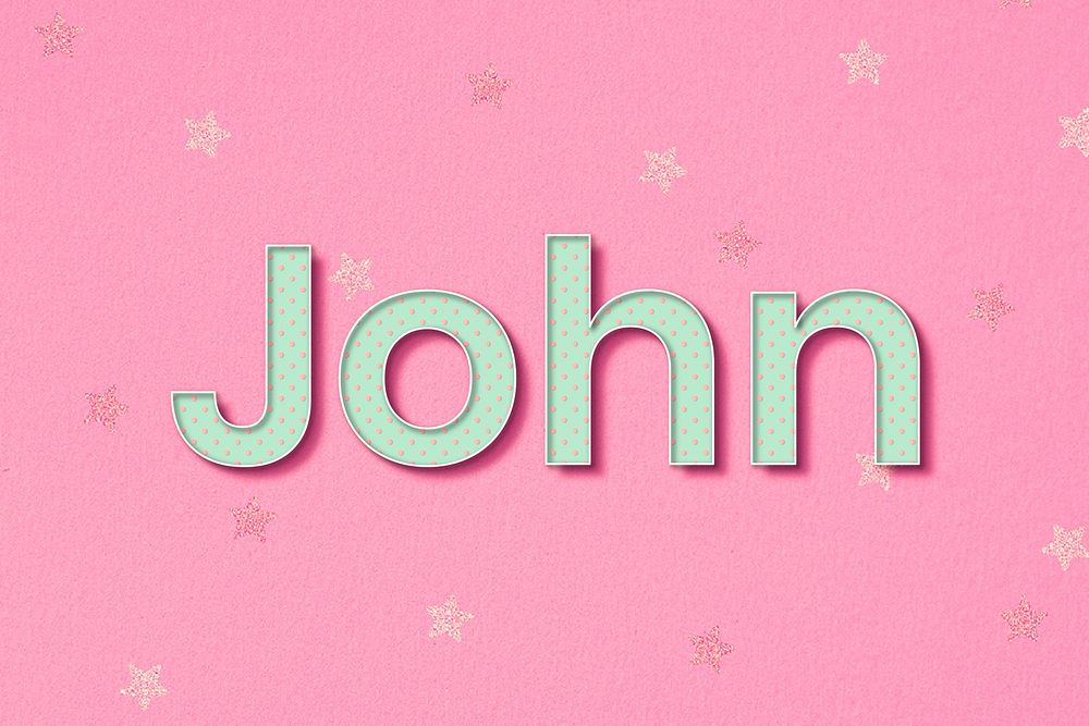 John polka dot typography word