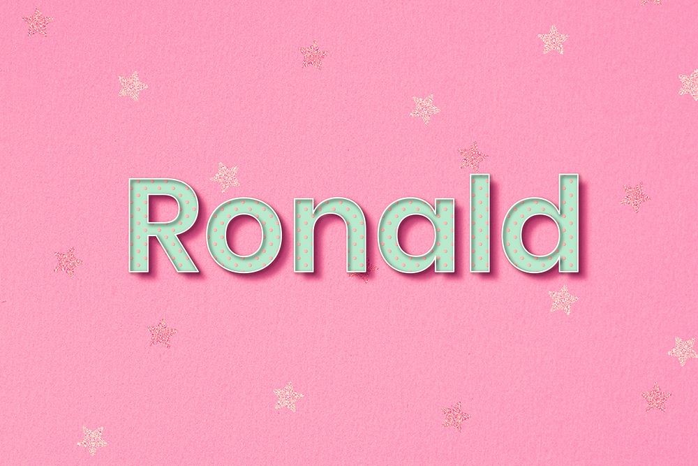 Ronald polka dot typography word