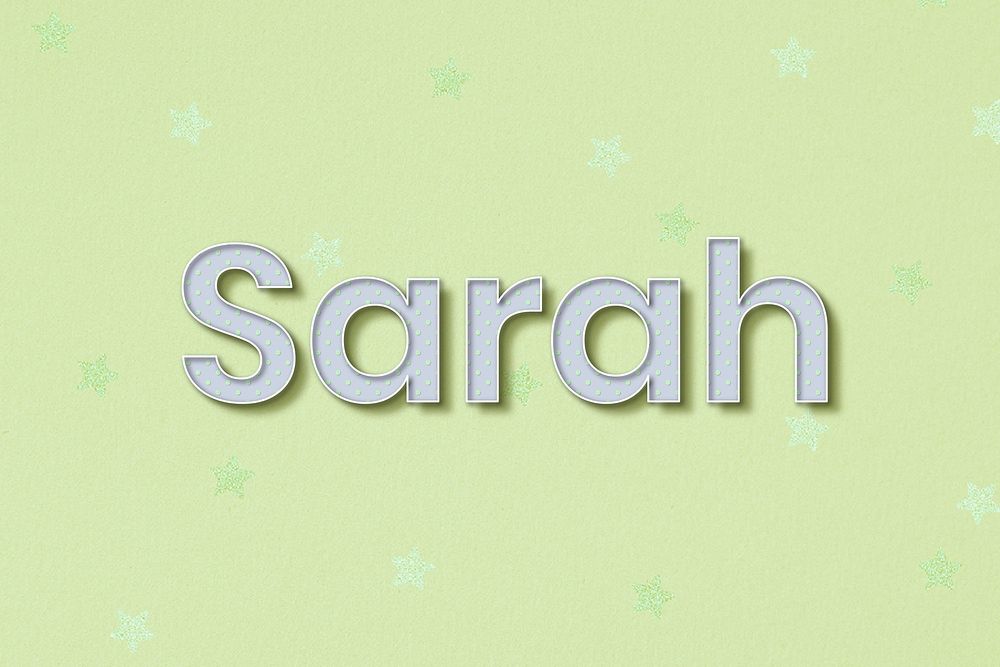 Polka dot Sharah name typography