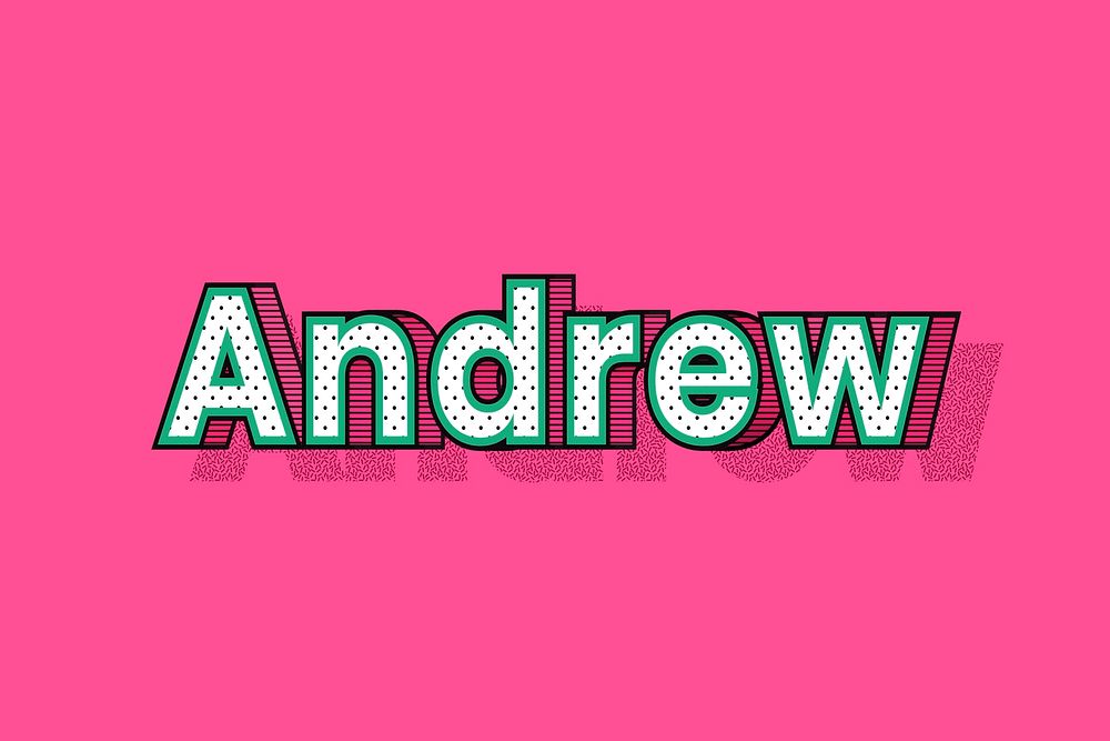 Polka dot Andrew name lettering retro typography