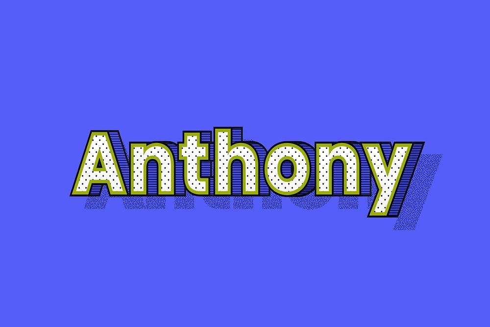 Polka dot Anthony name text retro typography