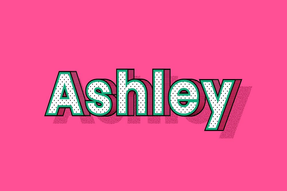Ashley female name typography lettering