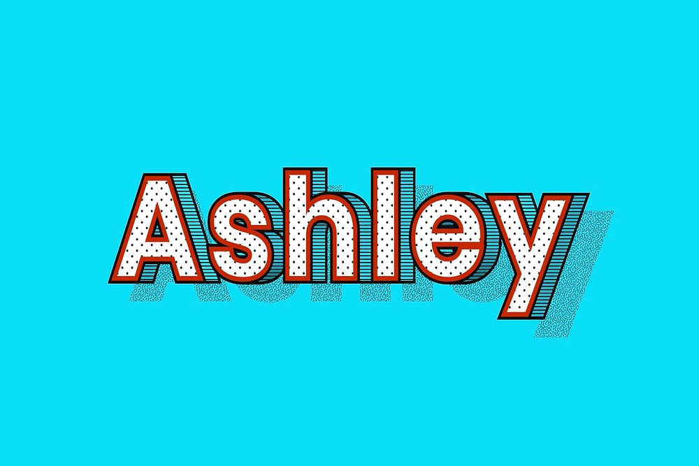 Polka dot Ashley name text retro typography