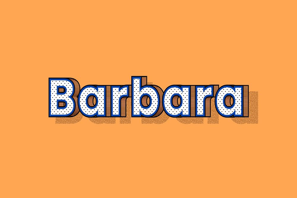 Barbara female name typography lettering