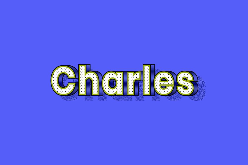 Polka dot Charles name lettering retro typography