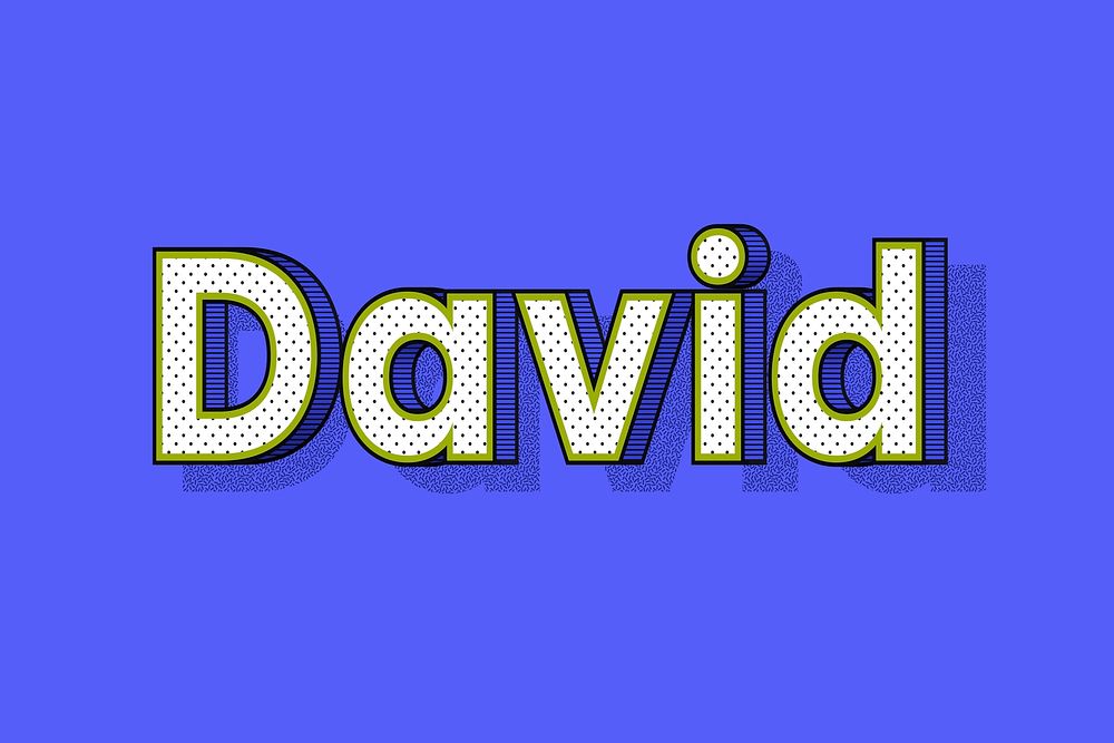 Male name David typography lettering