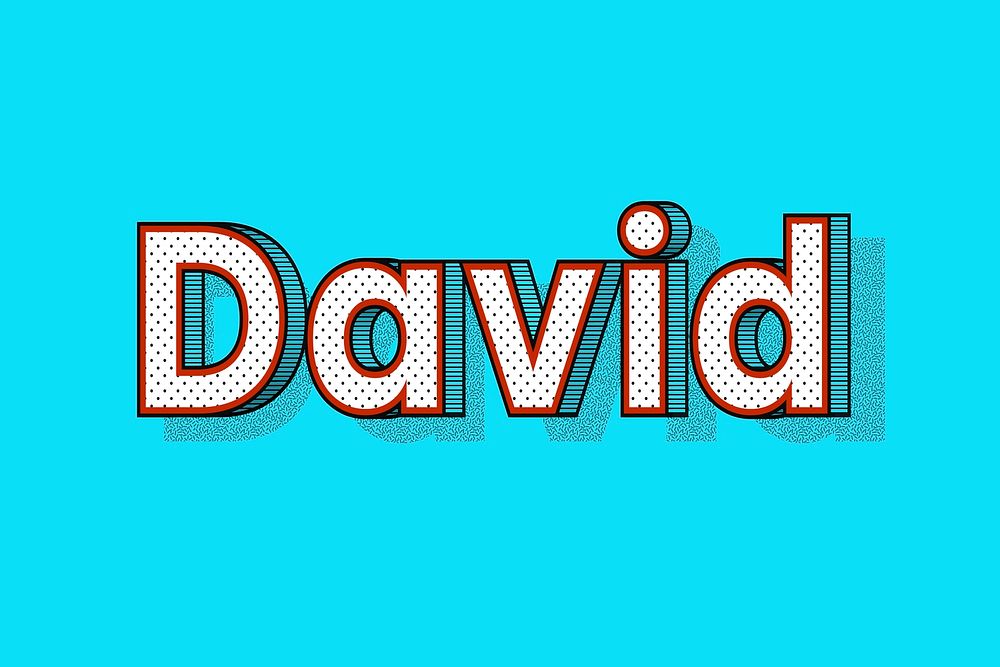 David male name typography text