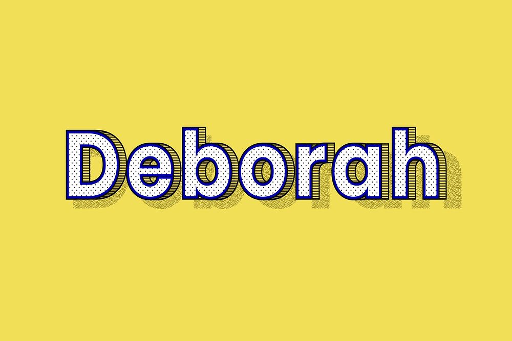Polka dot Deborah name text retro typography
