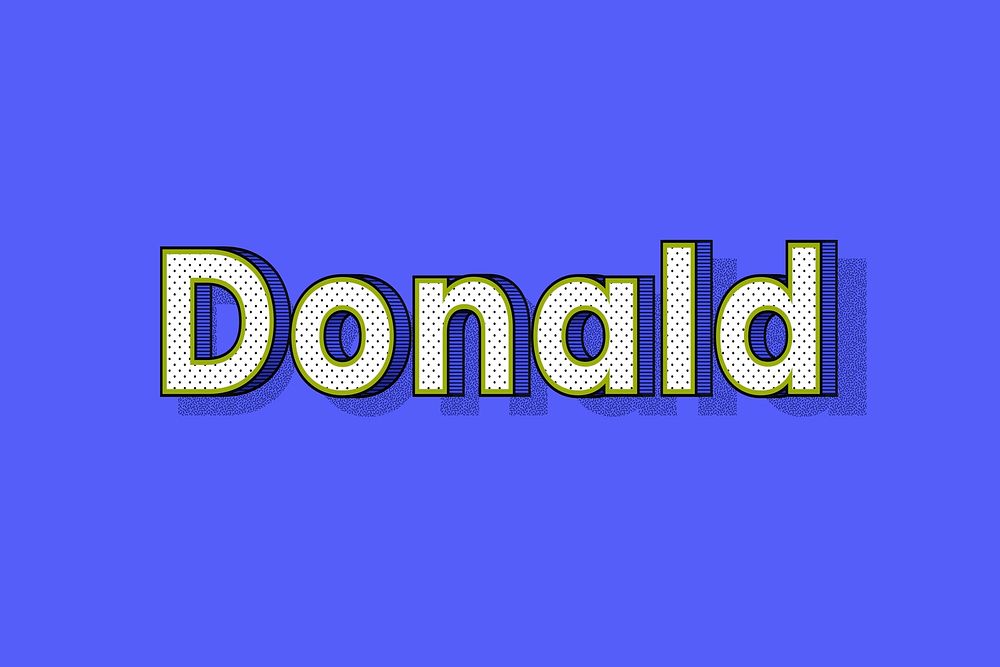 Donald male name typography lettering