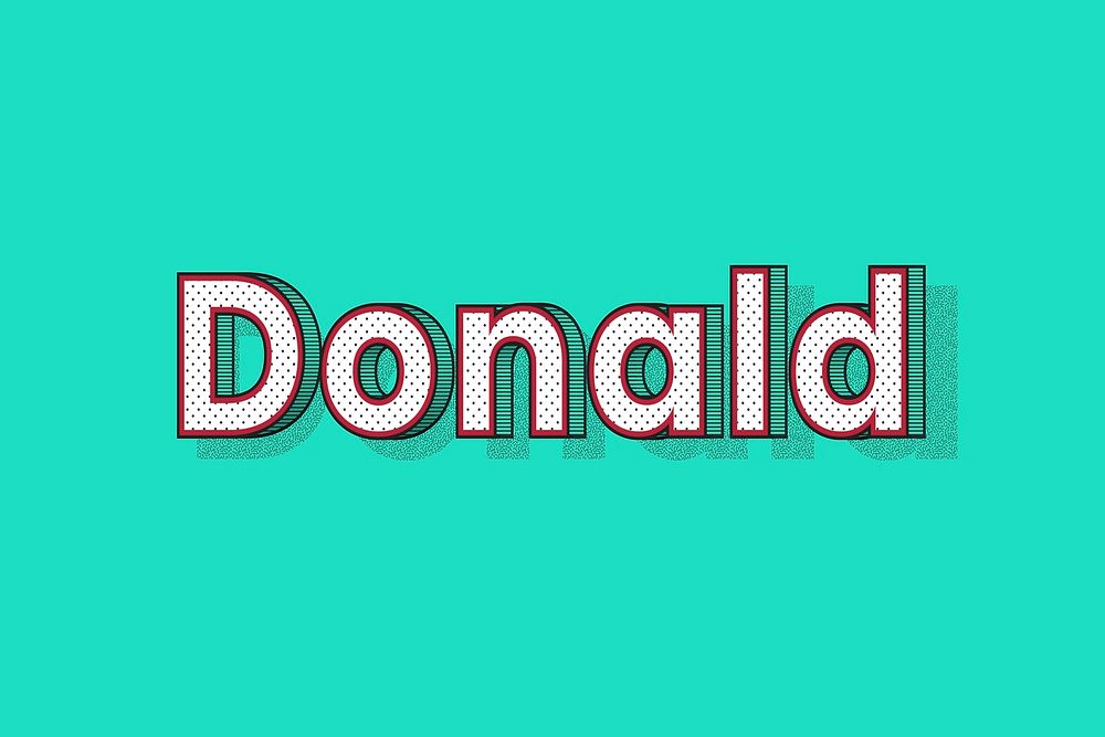 Polka dot Donald name text retro typography