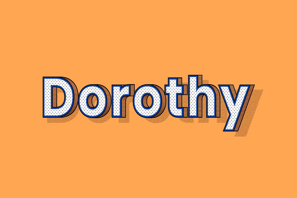 Polka dot Dorothy name text retro typography