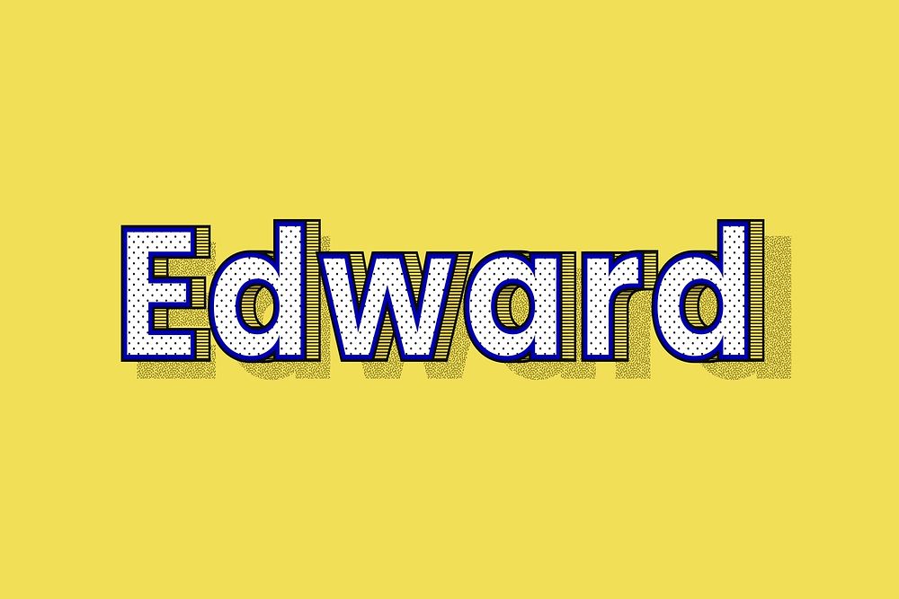 Polka dot Edward name text retro typography