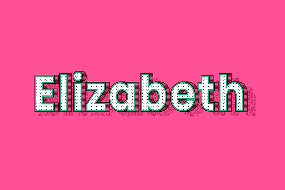 Polka dot Elizabeth name text retro typography