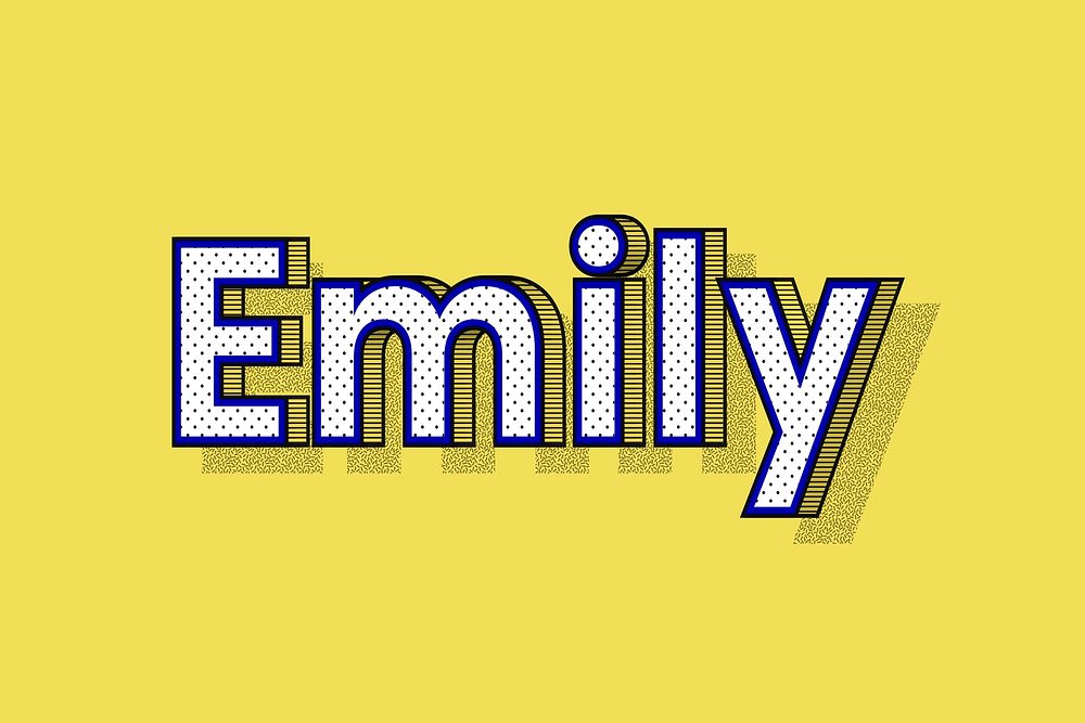 Emily female name typography lettering